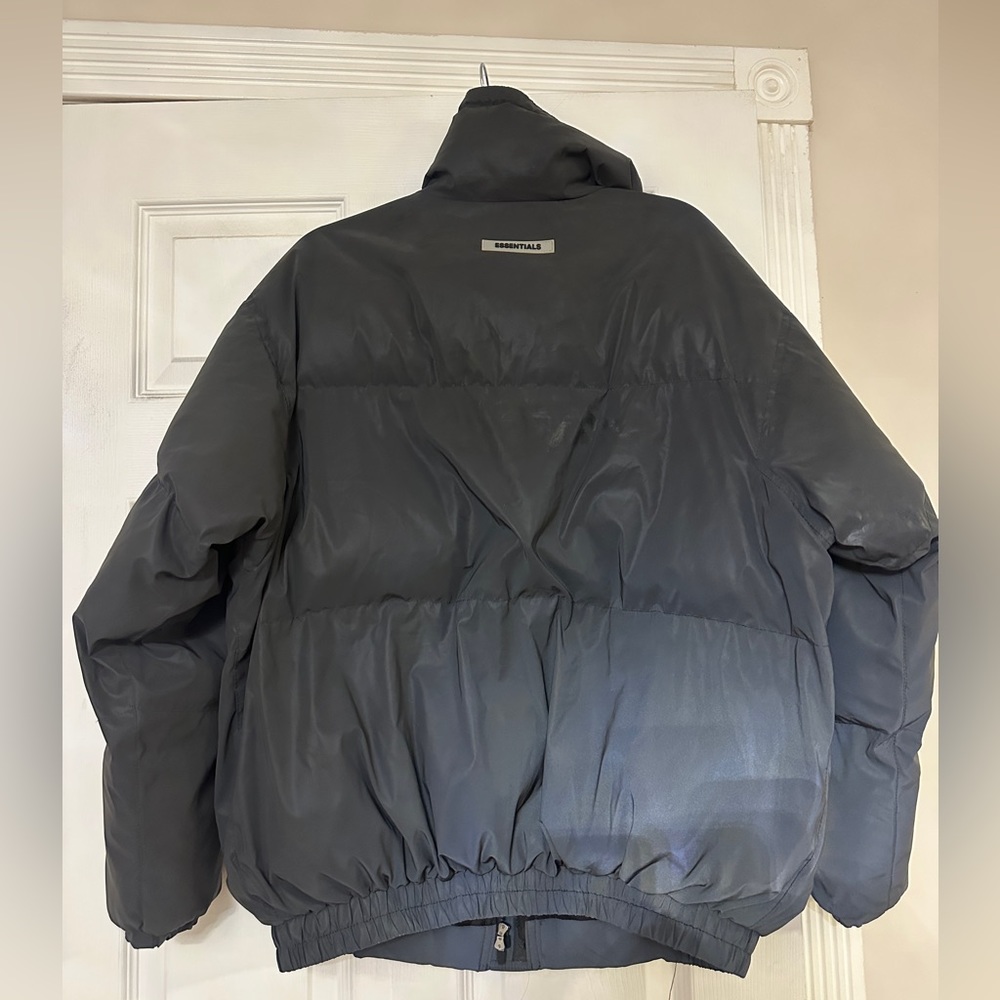 Essentials black nylon puffer jacket (reflective) - Picture 7 of 9